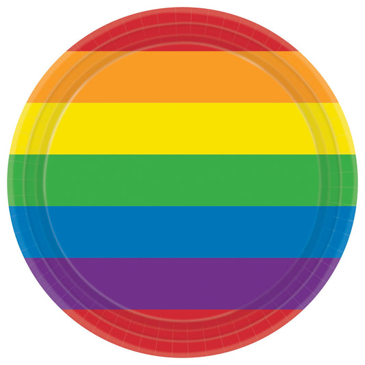 Rainbow Round Dessert Plates