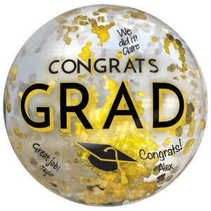 Congrats Grad Beach Ball with Confetti, 1ct