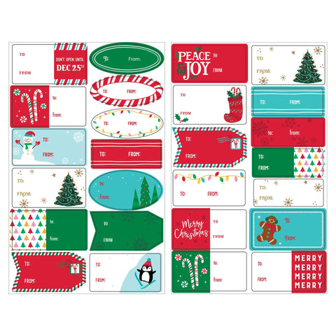 Christmas Adhesive Gift Labels, 150 Labels