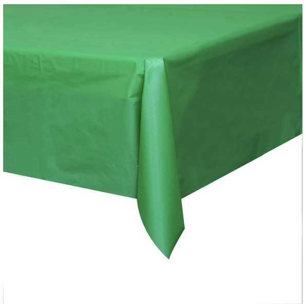 Emerald Green Solid Rectangular Plastic Table Cover, 54" x 108"