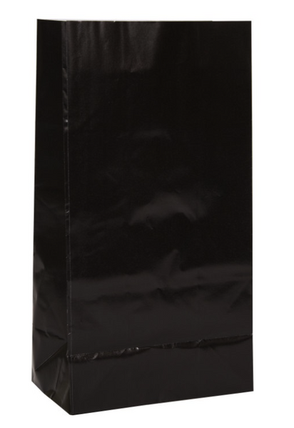 Black Paper Party Bags, 12ct