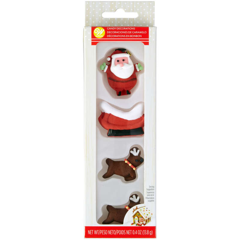 Gingerbread House Santa's Sleigh and Reindeer Candy Decorations