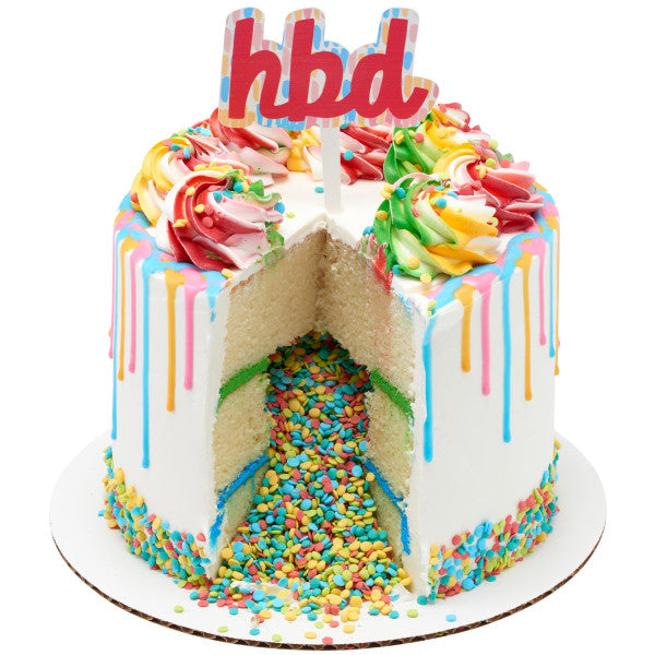 Happy Birthday Vertical Layon Cake Decoration