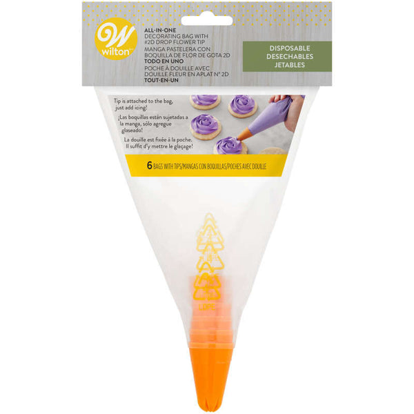 All-in-One Decorating Bag with #2D Drop Flower Tip