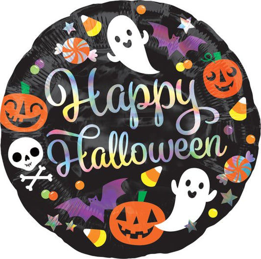 Happy Halloween Iridescent 18" Mylar Balloon, 1ct