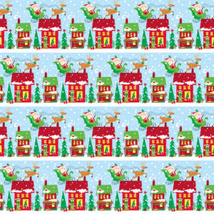 Colorful Santa Gift Wrap 30" x 5 ft