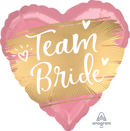 Satin Gold Team Bride 18" Foil Balloon, 1ct
