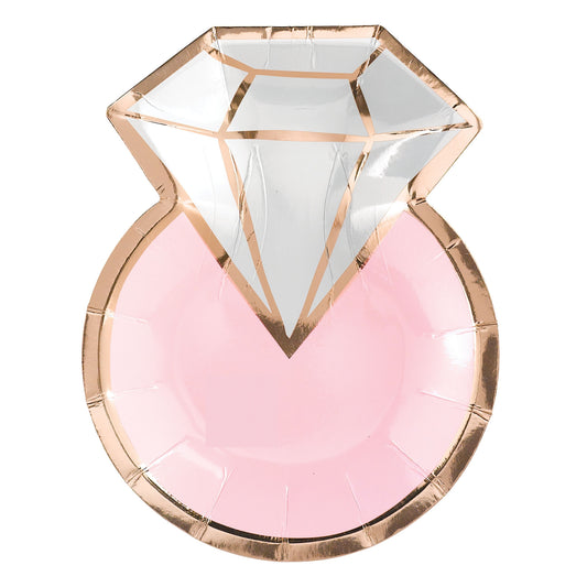 Metallic Shaped Plates, 7" - Diamond Ring