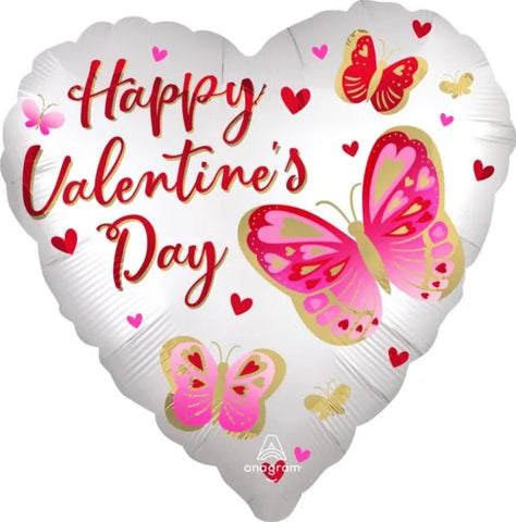 Happy Valentine's Day Butterflies 18" Foil Balloon, 1ct