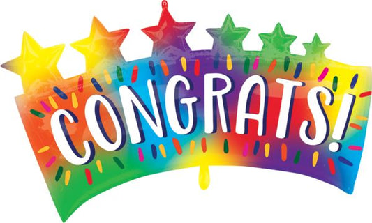 Congrats Star Banner 34" Foil Balloon