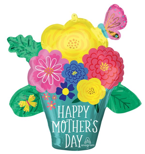 Happy Mother's Day Pretty Flower Pot 26" Foil Balloon