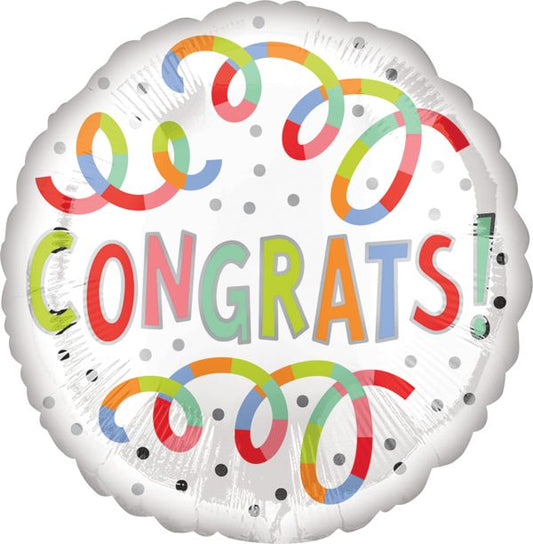 Congrats Swirls 18" Foil Balloon