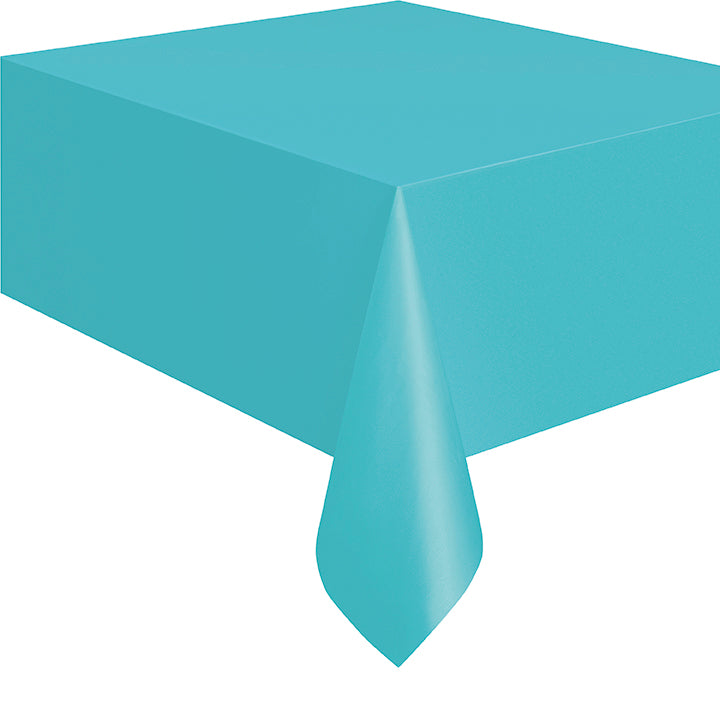 Terrific Teal Rectangular Plastic Table Cover, 54" x 108" A Birthday