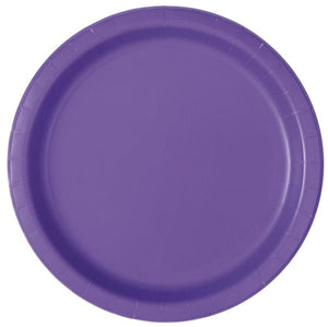 Neon Purple Solid Round 9" Dinner Plates, 8ct