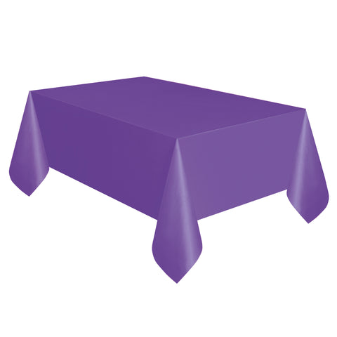 Neon Purple Solid Rectangular Plastic Table Cover 54" x 108"