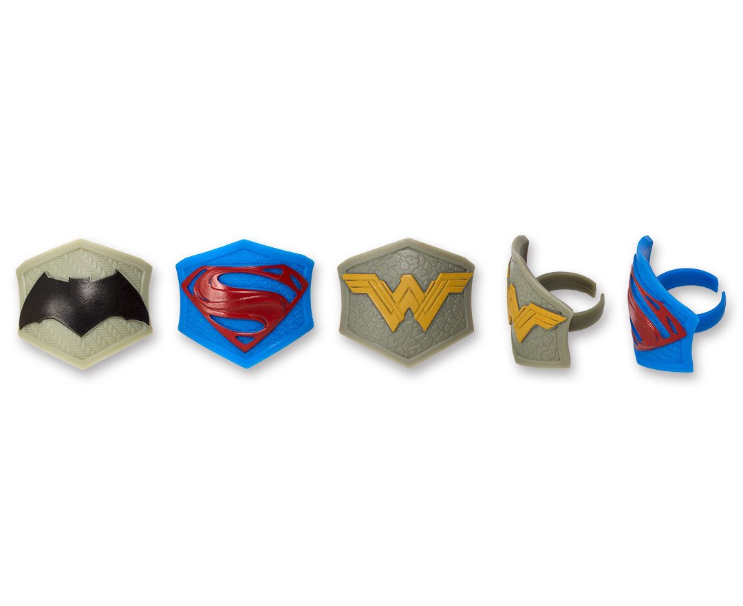 Batman, Wonder Woman, and Superman Cupcake Rings, 11ct