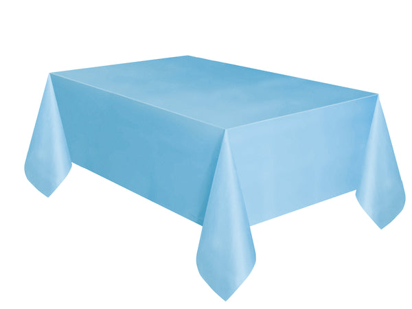 Powder Blue Solid Rectangular Plastic Table Cover, 54" x 108"