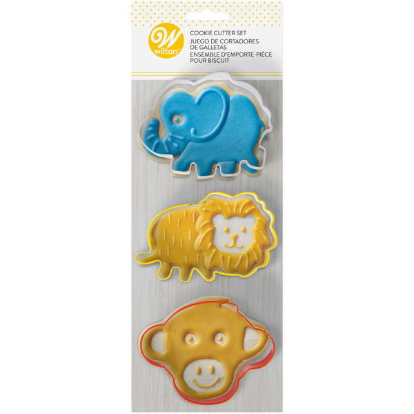 Safari Cookie Cutter Set, 3-Piece (Elephant, Lion & Monkey)
