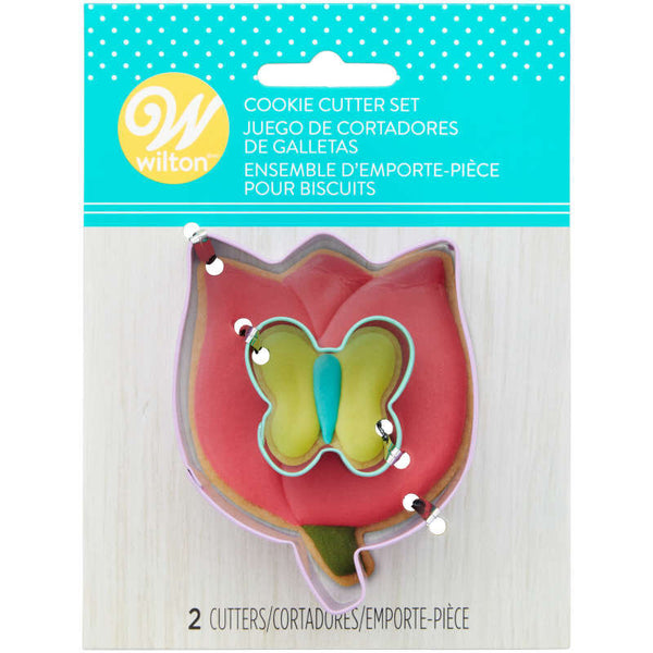 Metal Spring Butterfly and Flower Cookie Cutter Set, 2-Piece