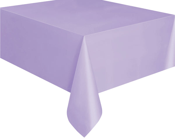 Lavender Solid Rectangular Plastic Table Cover, 54" x 108", 1ct