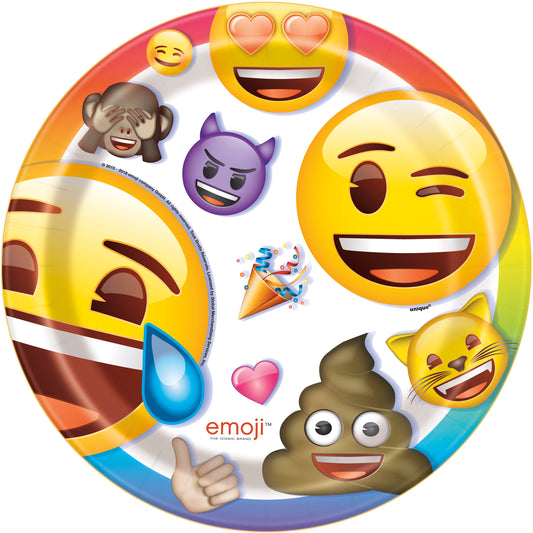 Platos llanos redondos Rainbow Emoji de 9", 8 unidades