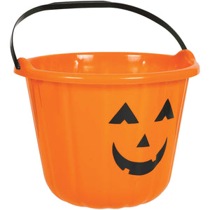 Orange Plastic Pumpkin Bucket, 1ct