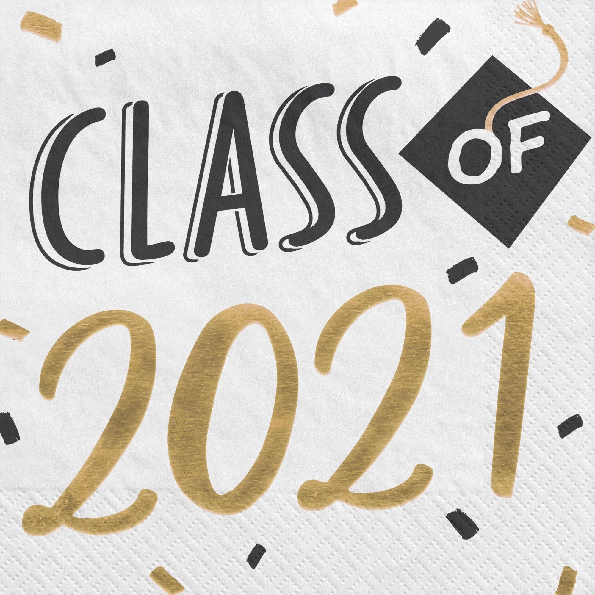 2021 Grad Hats Off! Hot Stamp Luncheon Napkins