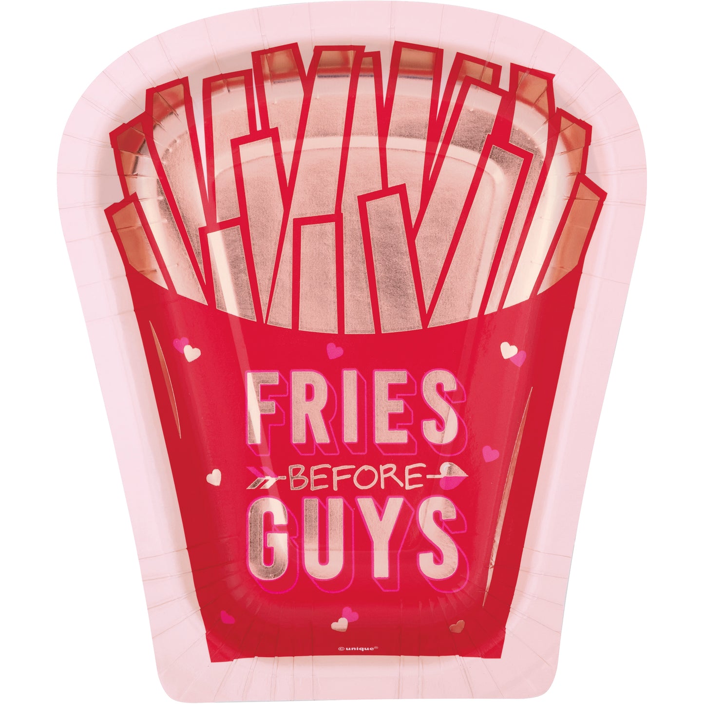 Preciosos platos Galentine con forma de papas fritas de 8.25 ", 8 unidades