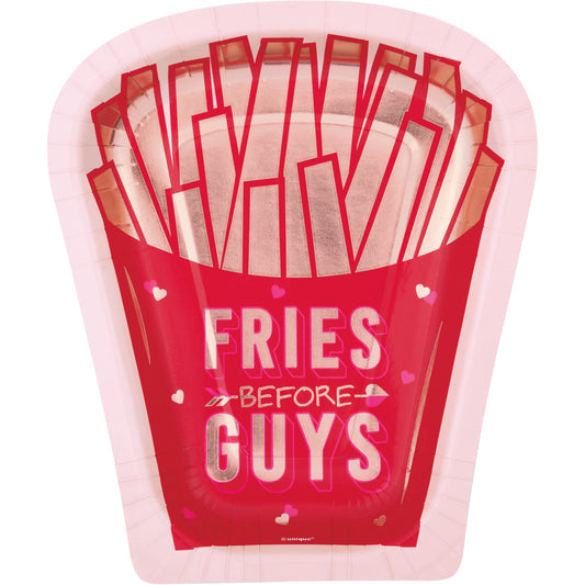 Preciosos platos Galentine con forma de papas fritas de 8.25 ", 8 unidades