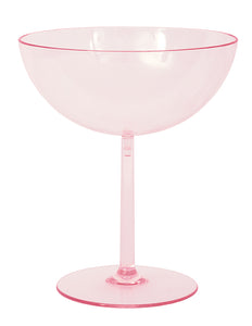Pink Plastic Coupe Glasses, 2ct