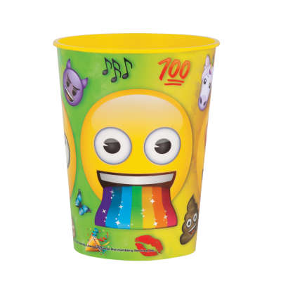 Rainbow Fun Emoji 16oz Plastic Favor Cup, 1ct