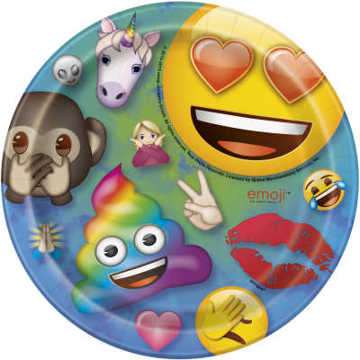 Rainbow Fun Emoji 7" Plates, 8ct