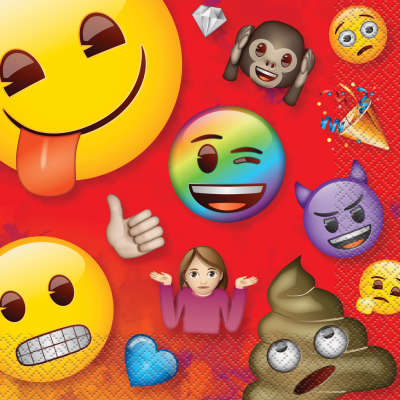 Rainbow Fun Emoji Lunch Napkin, 16ct