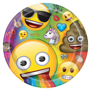 Rainbow Fun Emoji 9" Plates, 8ct