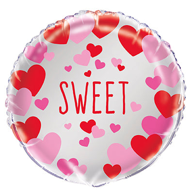 Sweet Pink & Red Hearts 18" Foil Balloon, 1ct
