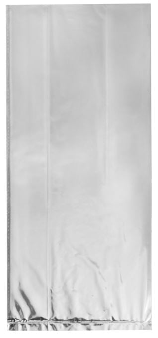 Silver Foil Cellophane Bags 5"x11", 10ct