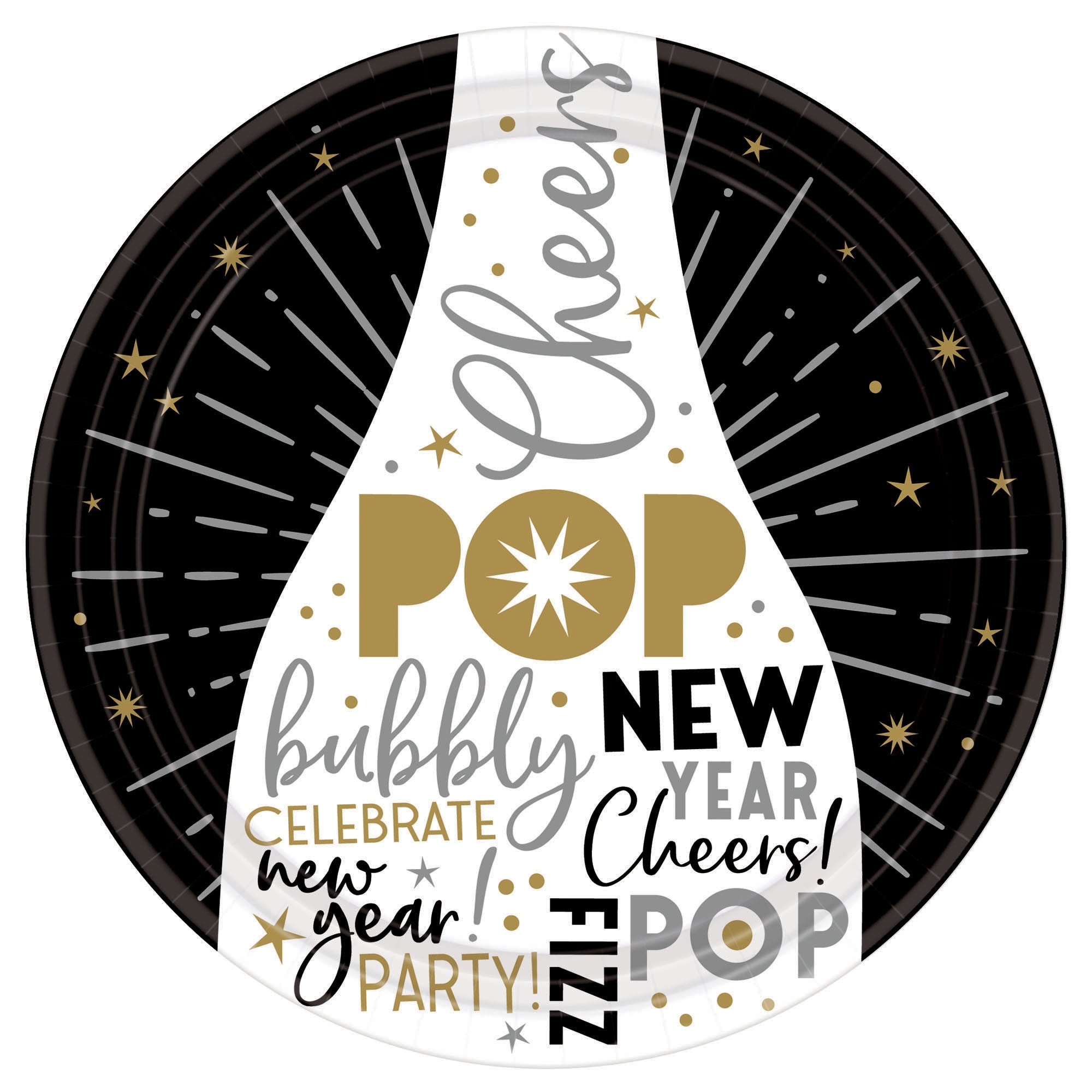 Celebrate The New Year Round Plates, 7"
