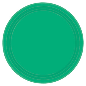 Festive Green Paper Plates, 9"