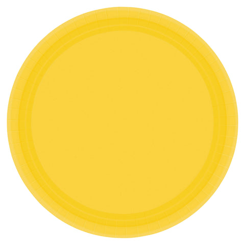 Yellow Sunshine Paper Plates, 9"