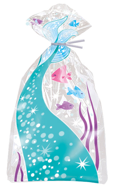 Mermaid Cellophane Bags, 5"x11", 20ct