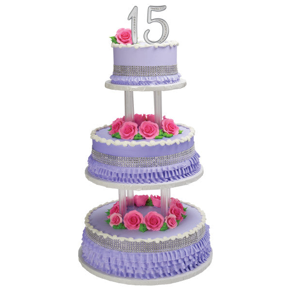 Separated 3-Tier Round 6", 10", 12" Cake Structure Set