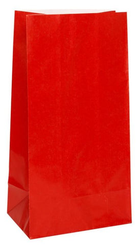 Ruby Red Paper Party Bags, 12ct