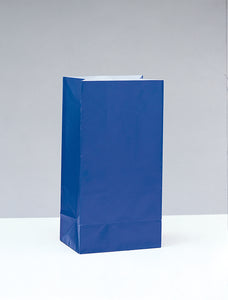 Royal Blue Paper Party Bags, 12ct