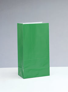 Green Paper Party Bags, 12ct