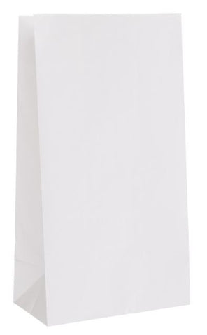 White Paper Party Bags, 12ct