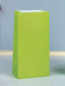 Lime Green Paper Party Bags, 12ct