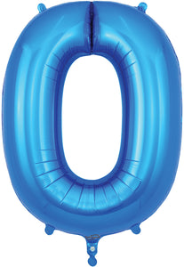 Oaktree 34" Numeral 0 Balloon - Blue