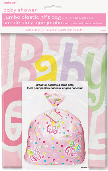 Pink Polka Dots Baby Shower Gift Bag, 44"x36", 1ct