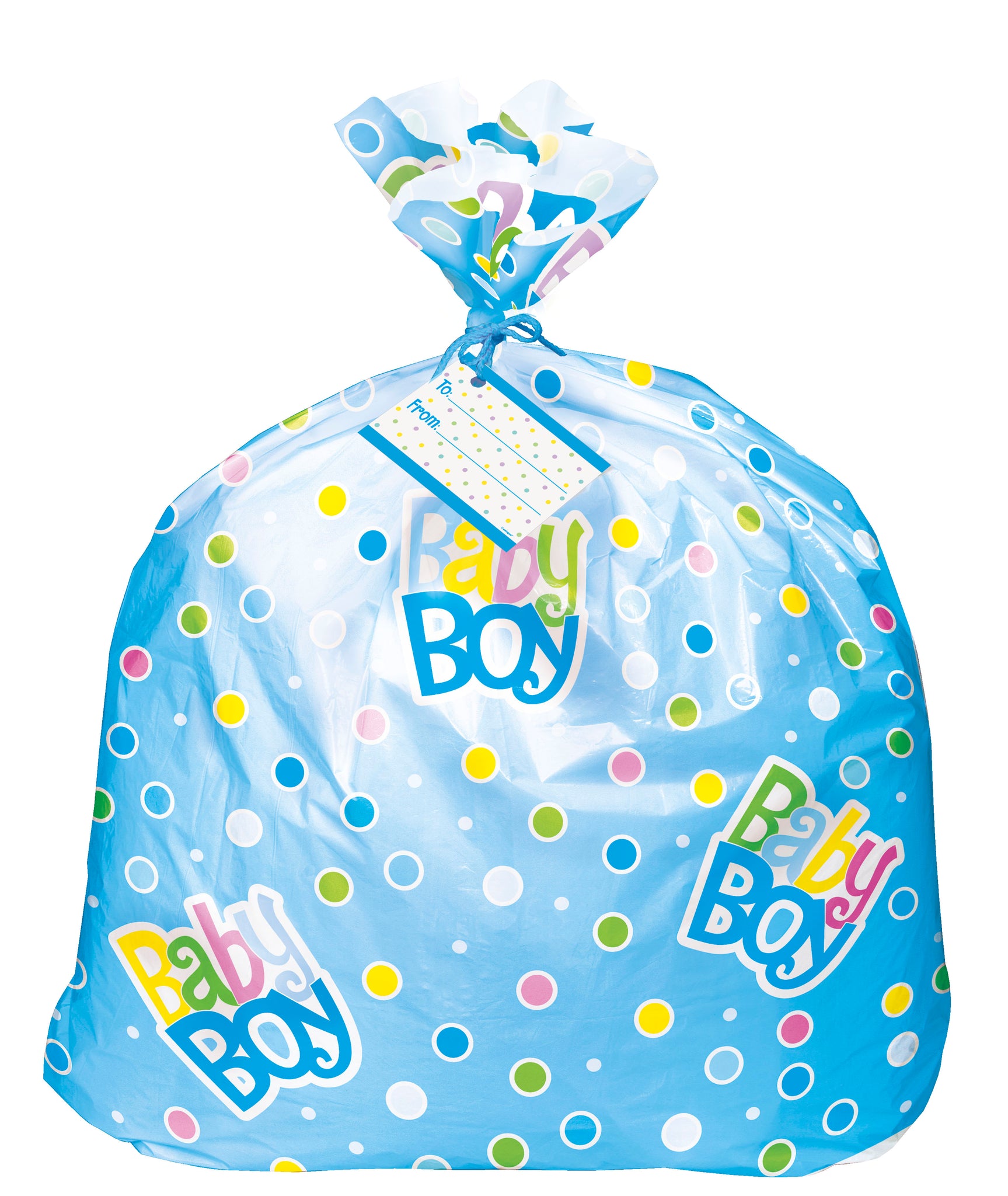 Blue Polka Dots Baby Shower Gift Bag, 44"x36", 1ct