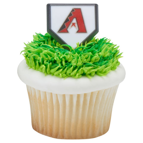 MLB® Home Plate Team Logo Cupcake Rings - Arizona Diamondbacks (12 pieces)